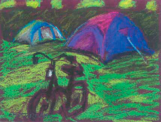 El camp a Amsterdam Pintura al pastel 17 x 13 cm