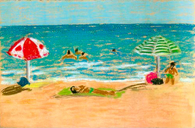 Castelldefels 3 Pintura al pastel 25 x 16 cm