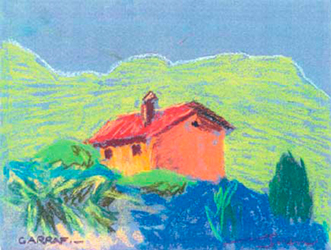 El Garraf Pintura al pastel 17 x 13 cm