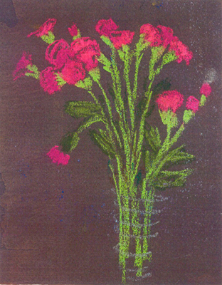 Gerro amb flors 2 Pintura al pastel 13 x 17 cm