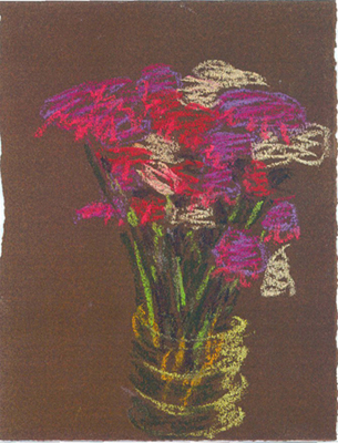 Gerro amb flors 3 Pintura al pastel 13 x 17 cm
