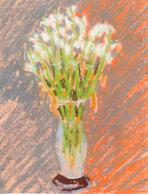 Gerro amb flors 4 Pintura al pastel 13 x 17 cm