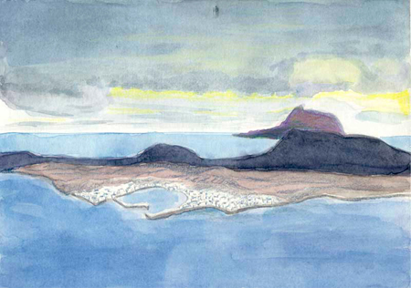 La Graciosa des de Lanzarote Aquarel·la 20 x 29 cm