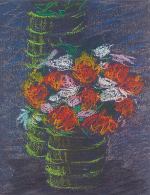 Gerro amb flors 1 Pintura al pastel 13 x 17 cm