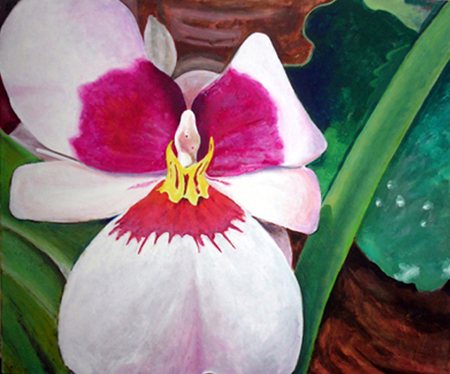 Orquídea 1 Pintura Acrílica 100 x 81 cm