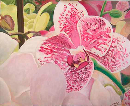 Orquídea 2 Pintura Acrílica 100 x 81 cm