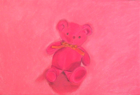 Killer toy bear Pintura al pastel 50 x 33 cm