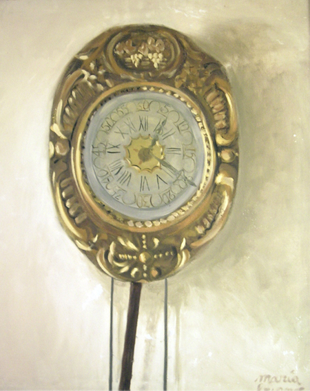 Rellotge Oli sobre tela 73 x 60 cm
