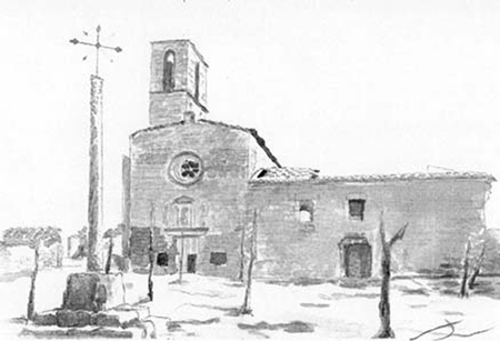 Antic convent de Ciutadilla Aquarel·la 15 x 23 cm