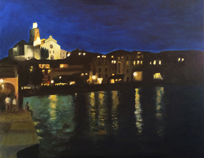 Cadaqués de nit Acrílic sobre tela 81 x 65 cm