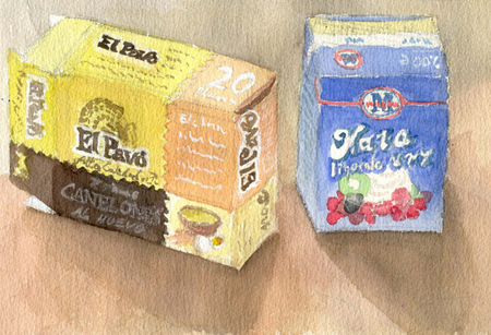 Canelons i nata Aquarel·la 28 x 18 cm