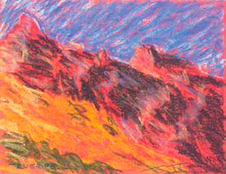 Paisatge de Tenerife 2 Pintura al pastel 17 x 13 cm