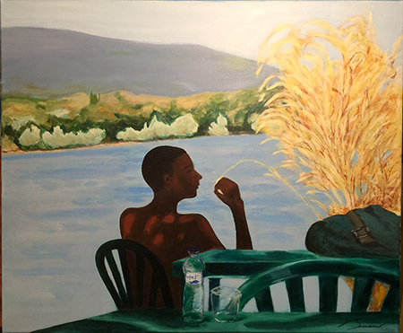 Llac a La Provença Acrílic sobre tela 65 x 54 cm