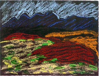 Parc del Teide Pintura al pastel 17 x 13 cm
