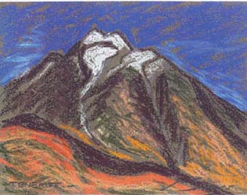 Teide Pintura al pastel 17 x 13 cm 