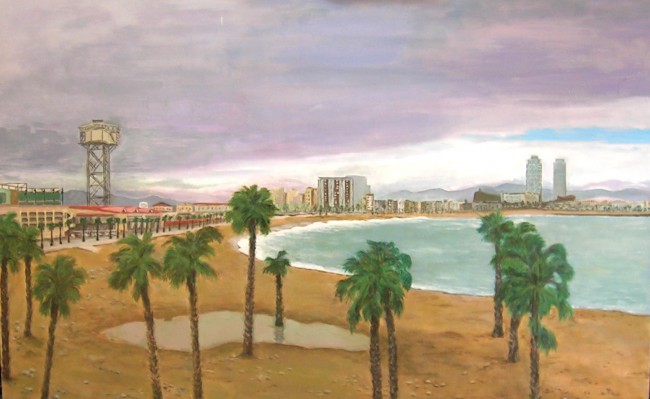 Vista des de l'Hotel Vela Acrílic sobre tela  130 x 81 cm.